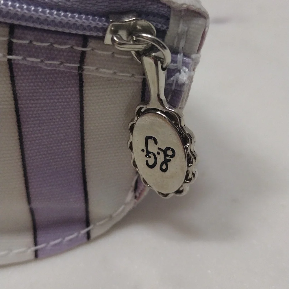 Lulu Guinness Purple/White Stripe Soft Eyewear Case & Cleaning Cloth Only #3 - Picture 4 of 7